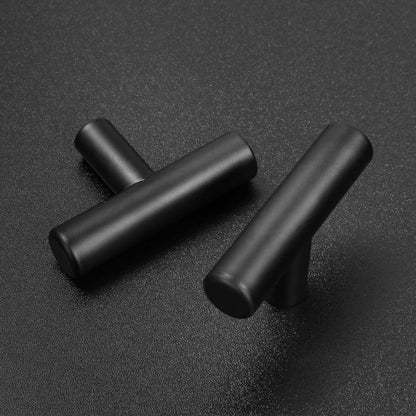 Estmoon 30-Pack Cabinet Knobs Matte Black 2-Inch Stainless Steel T-Bar