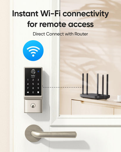 eufy Security Smart Lock C220 – Fingerprint Keyless Entry, Built-in Wi‑Fi, App Control