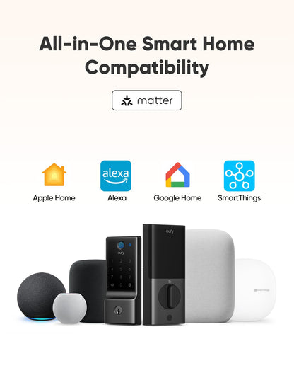 eufy Security Smart Lock E31 – Fingerprint Keyless Entry with Built-in WiFi, Matter & HomeKit