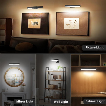 EUIOKUN 2-Pack Battery Powered Picture Light – Wireless Remote, Dimmable Wall Lights for Paintings