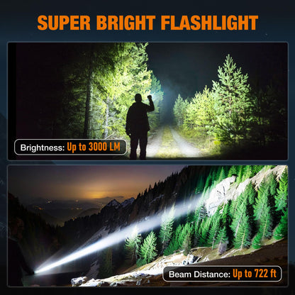 EverBrite 3000LM Rechargeable LED Flashlight – 5 Modes, Zoomable Head, USB-C Charge