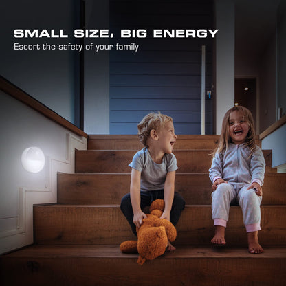 EverBrite LED Motion Sensor Night Light – Auto On/Off, Cool White, 6-Pack (18 AAA Batteries Included)