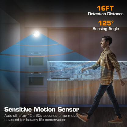 EverBrite LED Motion Sensor Night Light – Auto On/Off, Cool White, 6-Pack (18 AAA Batteries Included)