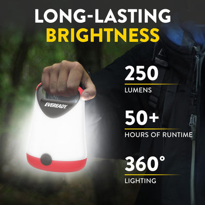 Eveready LED Camping Lantern X-250 (2-Pack) – GPAL411 Compact Lanterns, IPX4, 100-Hour Run-time