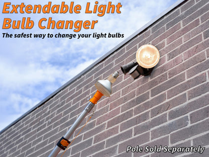 EXTEND-A-REACH Light Bulb Changer Attachment Kit — Universal Pole Mount, Suction Cups & Basket