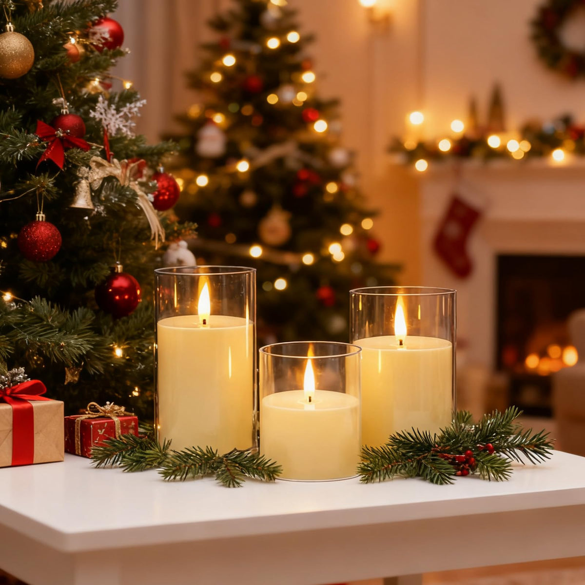 Eynshoo 3-Pack Rechargeable Flameless Candles with Remote & Timer – Yellow