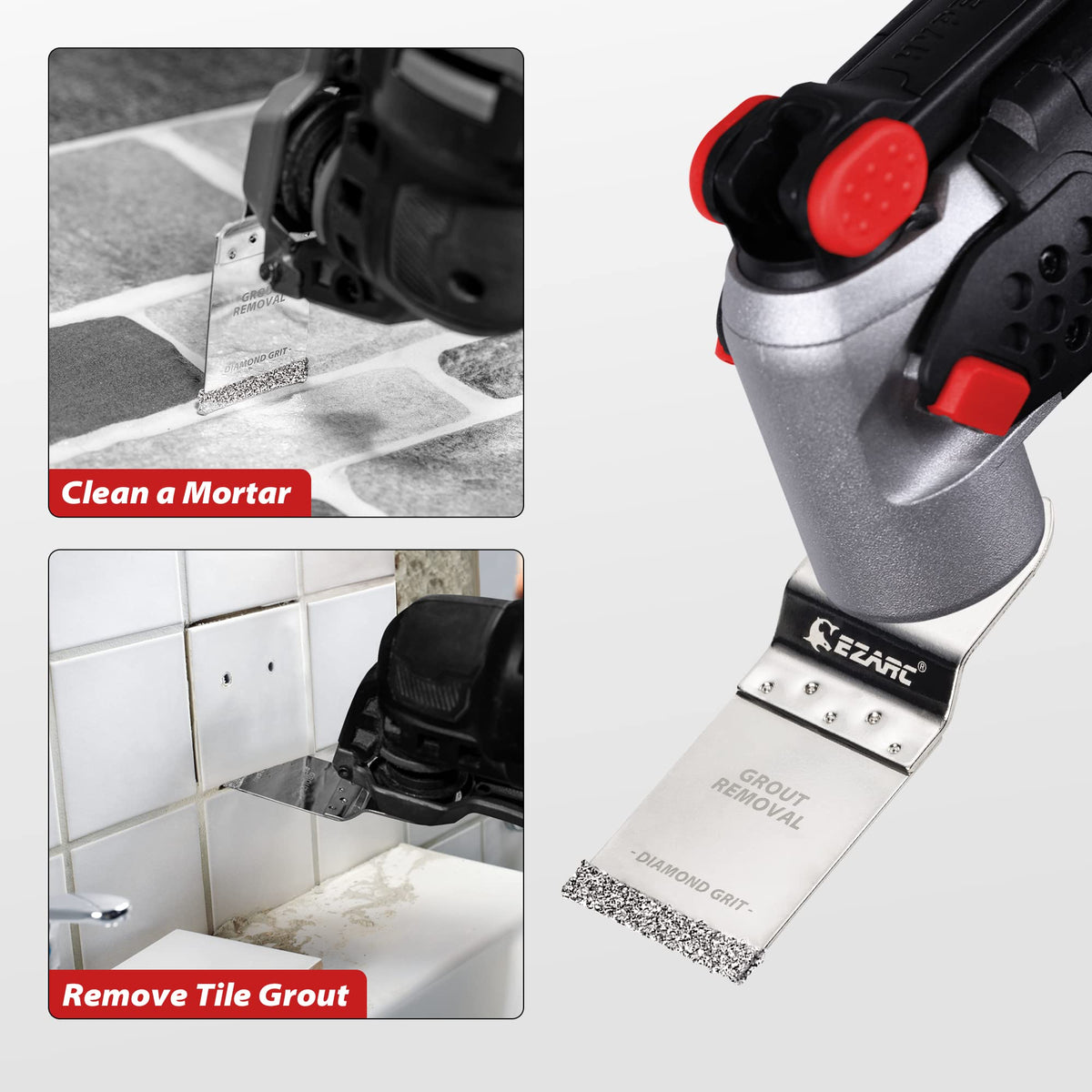 EZARC Diamond Oscillating Blade 3-Pack — Flush Cutting for Grout & Mortar
