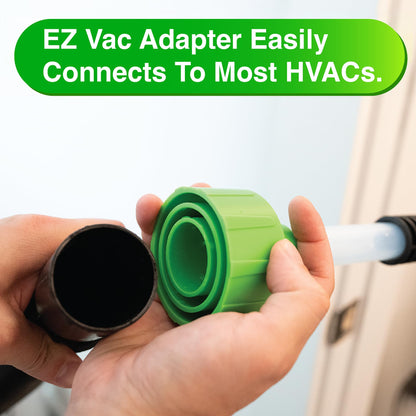 EZVAC AC Drain Line Cleaner Adapter — Universal Fit, Clear Visibility, Unclog & Evacuate