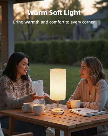 EZVALO Cordless Table Lamp — Dimmable Ambient 2700K Light, Touch Control, Timer, USB-C Rechargeable