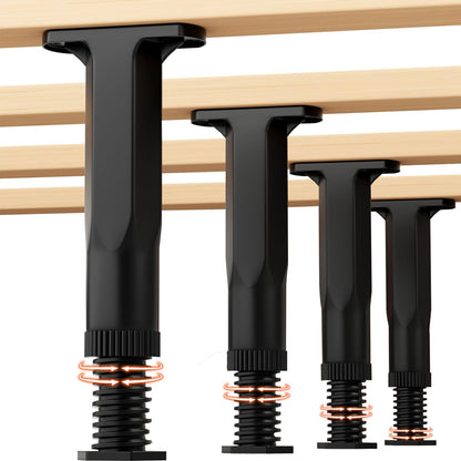 FafdBinm 4PC Bed Support Legs – Adjustable Height 5.9-11 in, Black