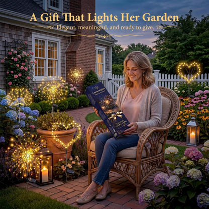 Fairdeer Solar Firework Lights 2-Pack — 120 LED Starburst, 8 Modes, IP65 Waterproof Garden Decor