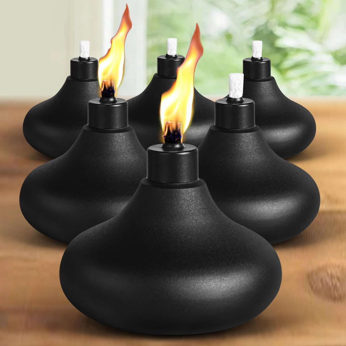 FAN-Torches 4 Pack Table Top Torches – 24.5 oz Citronella Outdoor Lanterns