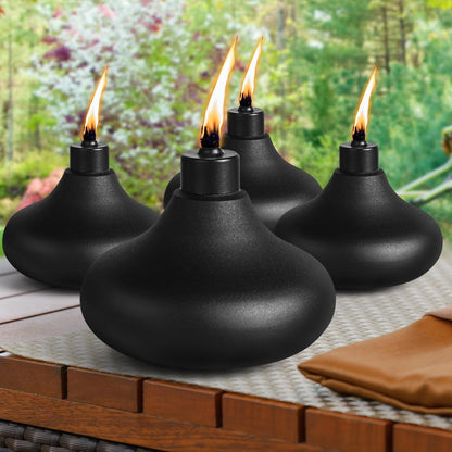 FAN-Torches 4 Pack Table Top Torches – 24.5 oz Citronella Outdoor Lanterns