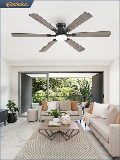 Fanbulous 60-Inch Ceiling Fan with Lights, App & Remote, Flush Mount – Dimmable LED 3000–6000K