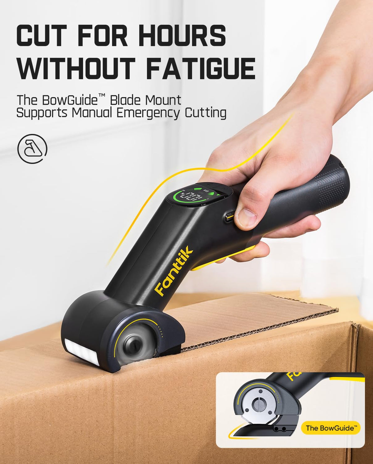 Fanttik C10 Pro BowGuide Electric Cardboard Cutter – Cordless Scissors with LED Display