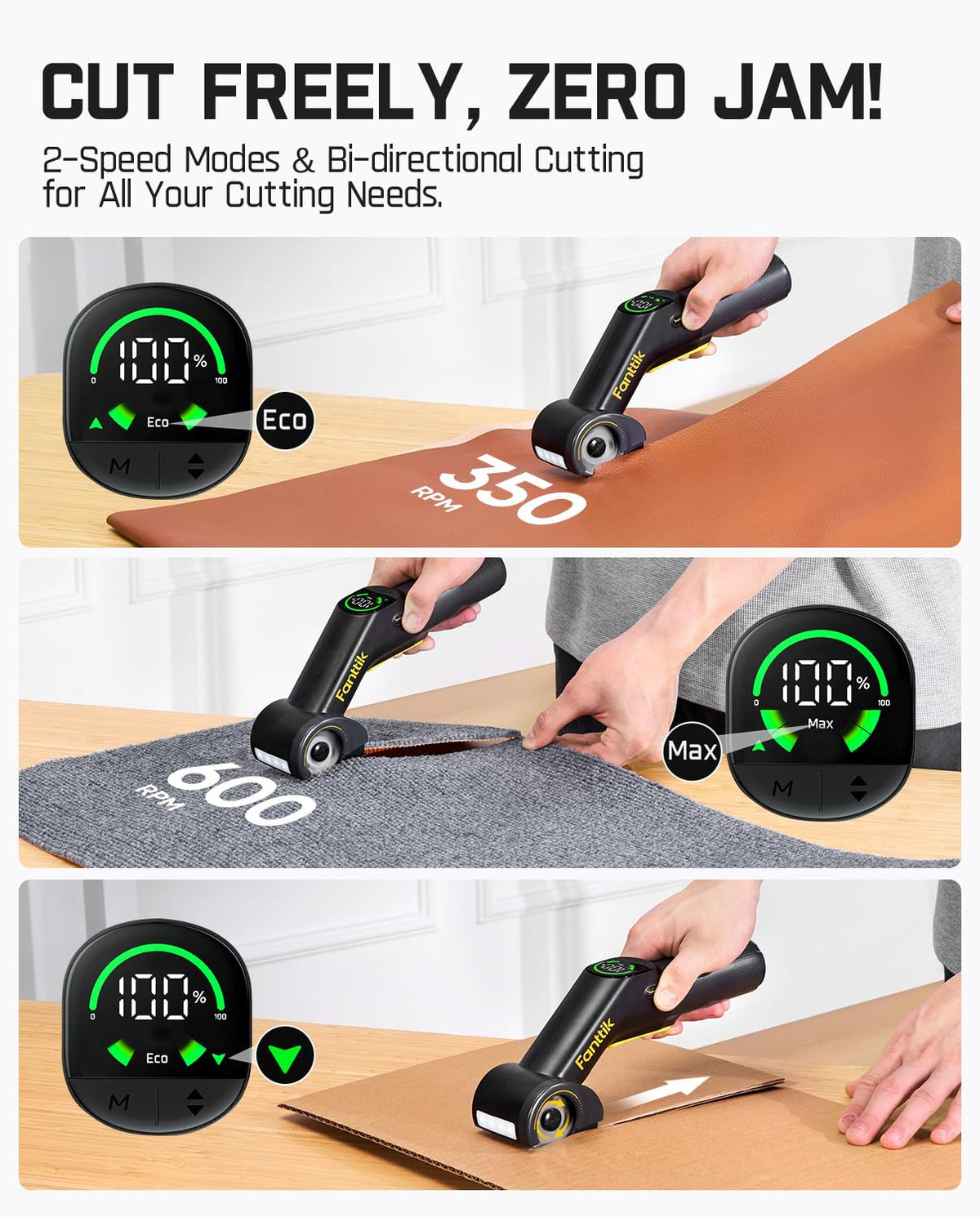 Fanttik C10 Pro BowGuide Electric Cardboard Cutter – Cordless Scissors with LED Display