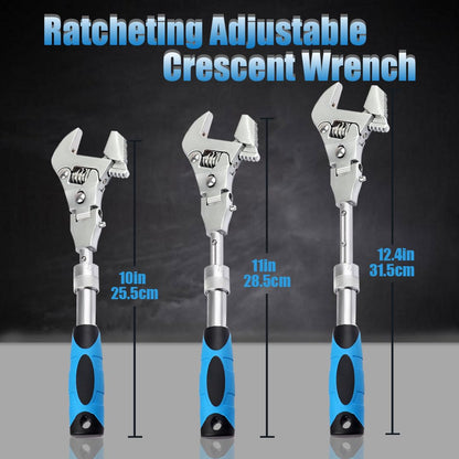 Faxhool Flex Head Adjustable Wrench – 10–12.4 in, 180° Rotatable, Ratcheting Crescent