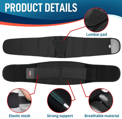 FEATOL Back Brace – Adjustable Lumbar Support Belt for Back Pain, Sciatica, Scoliosis