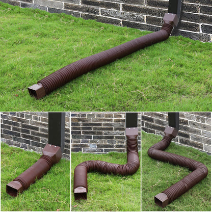 FEILAYDUN 2 Pack Rain Gutter Downspout Extensions – Flexible 20 to 66 Inches, Brown