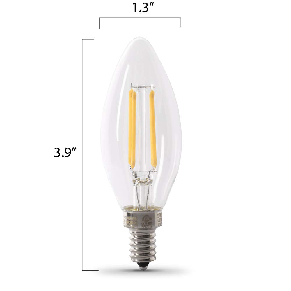 Feit Electric 40W Equivalent LED Filament Bulb, Dimmable, E12, 2700K Soft White, 6-Pack