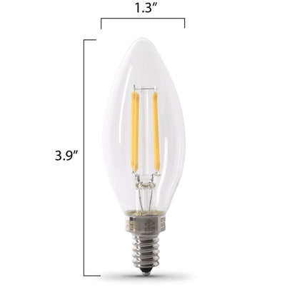 Feit Electric 40W Equivalent LED Filament Bulb, Dimmable, E12, 2700K Soft White, 6-Pack