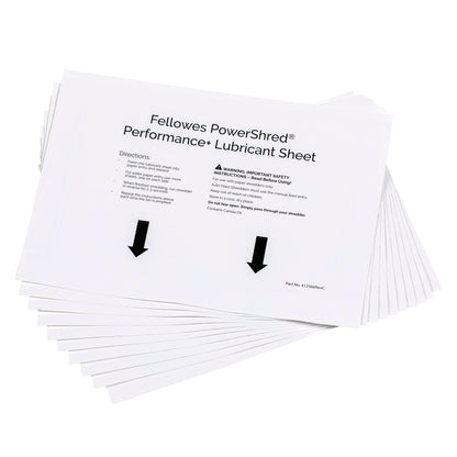 Fellowes Powershred Performance Lubricant Sheets – 10 Pack for Cross-Cut & Micro-Cut Shredders
