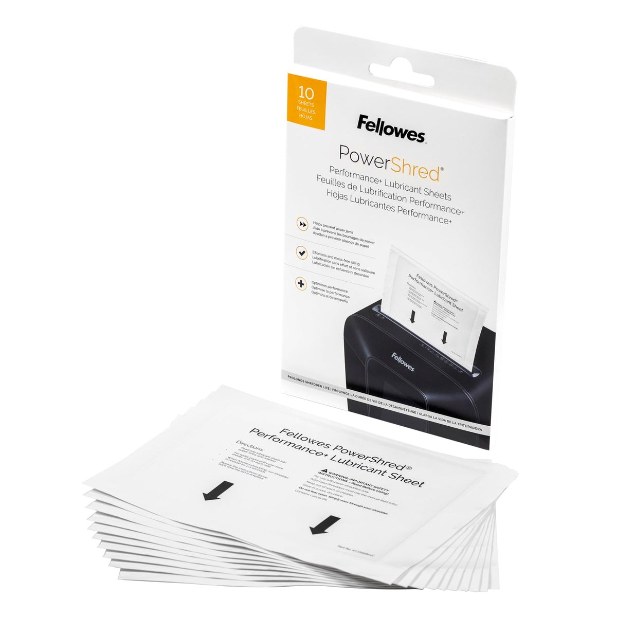 Fellowes Powershred Performance Lubricant Sheets – 10 Pack for Cross-Cut & Micro-Cut Shredders