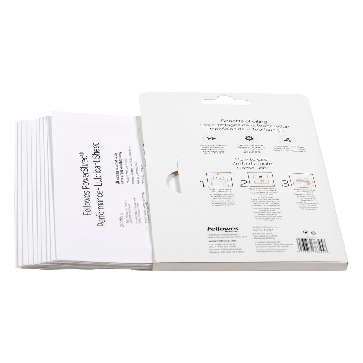 Fellowes Powershred Performance Lubricant Sheets – 10 Pack for Cross-Cut & Micro-Cut Shredders