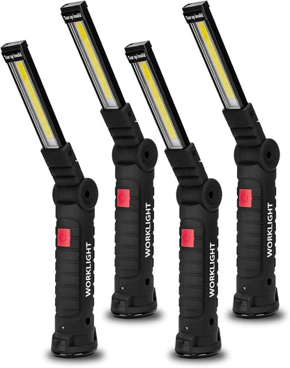 FIBRAVE LED Rechargeable Work Light with Magnetic Base – 5 Modes, 360° Rotation