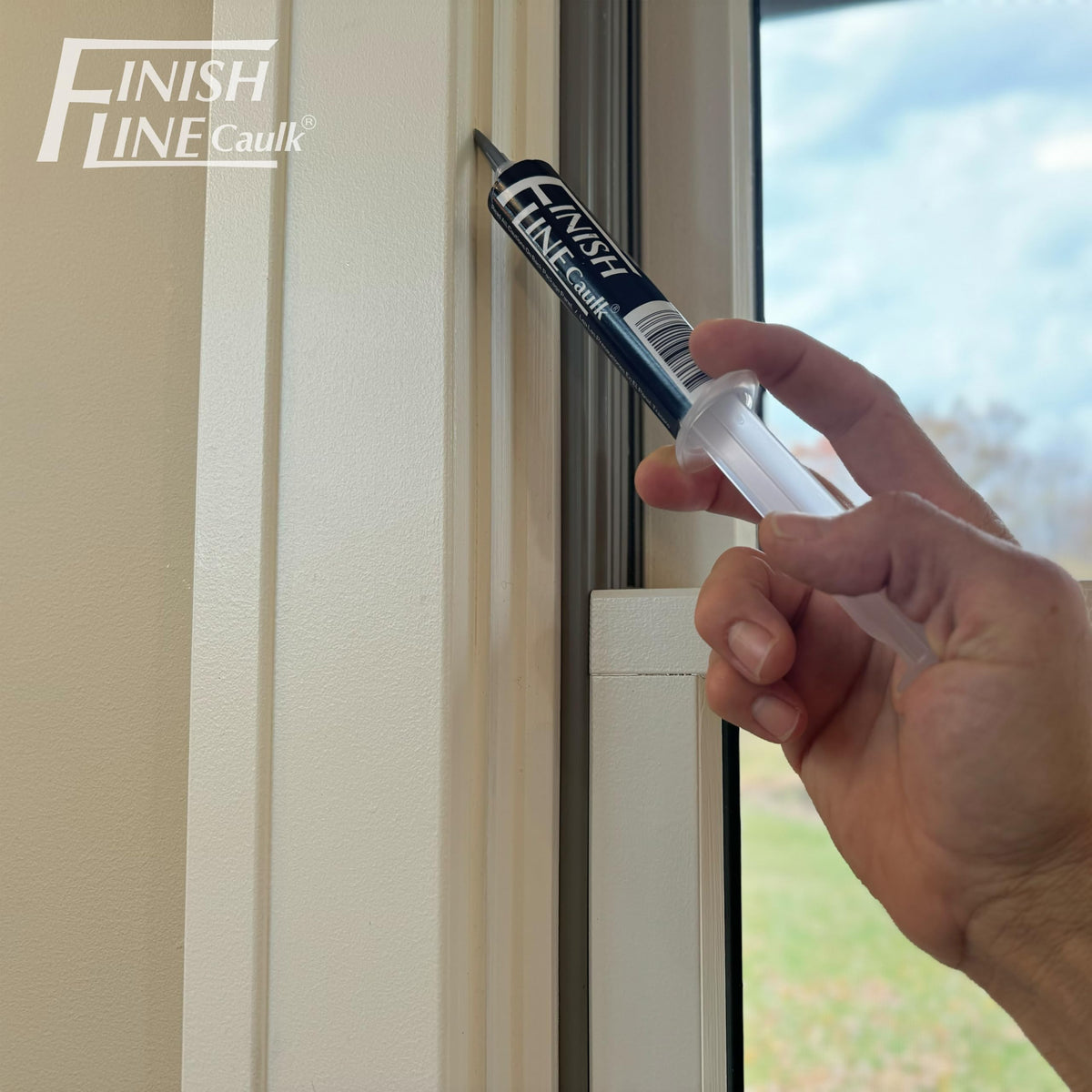 Finish Line Caulk Precision Caulking Tool Pro Pack – Refillable Syringe with Micro-Fine Tips for Baseboards, Trim & Small Seams