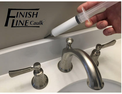 Finish Line Caulk Precision Caulking Tool Pro Pack – Refillable Syringe with Micro-Fine Tips for Baseboards, Trim & Small Seams