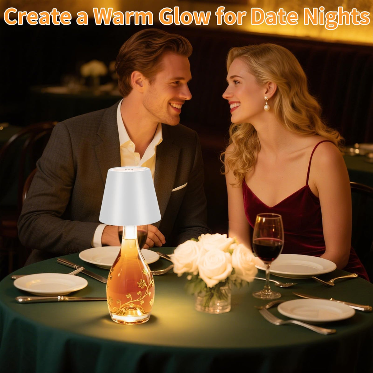 Fintoriel Rechargeable Wireless Bottle Lamp – 3-Color Stepless Dimmable