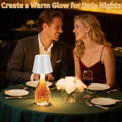Fintoriel Rechargeable Wireless Bottle Lamp – 3-Color Stepless Dimmable