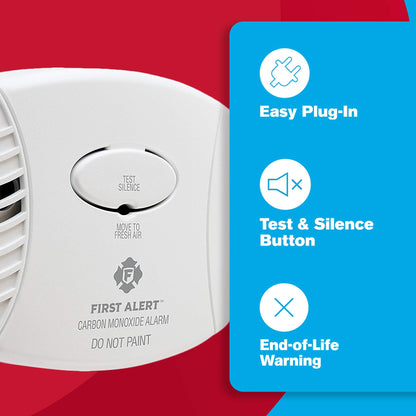 First Alert CO600 Plug-In Carbon Monoxide Detector – 3-Pack, White