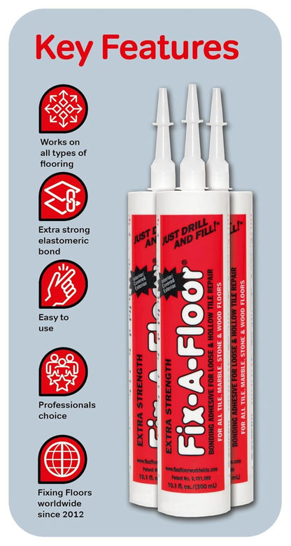 Fix-A-Floor Original Tile Repair Adhesive – Loose Tile Bonding Kit (Pack of 2)