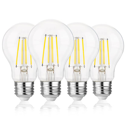 FLSNT 60W Equivalent Dimmable A19 LED Bulbs – 7W, 800 Lumens, 5000K Daylight, E26, 4 Pack