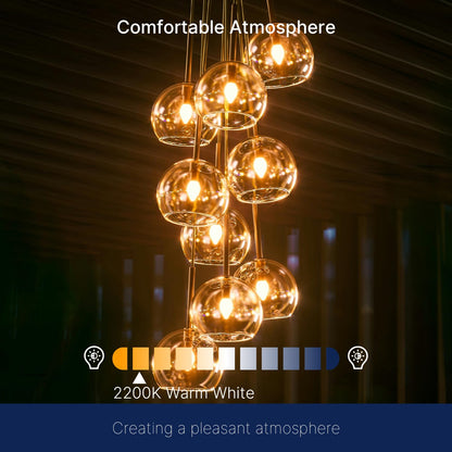 FLSNT LED Candelabra Bulbs 40W Equivalent, 12-Pack, 2200K Amber Glass, Dimmable, E12 – UL/CA65 Listed