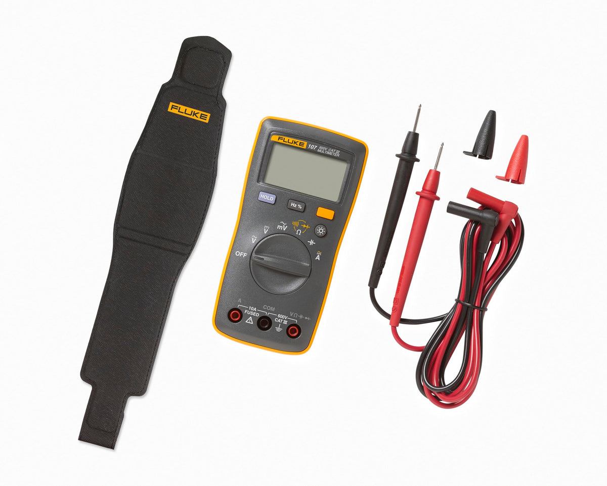 Fluke 107 AC/DC Current Handheld Digital Multimeter | Palm-Sized, CAT III 600 V Safety