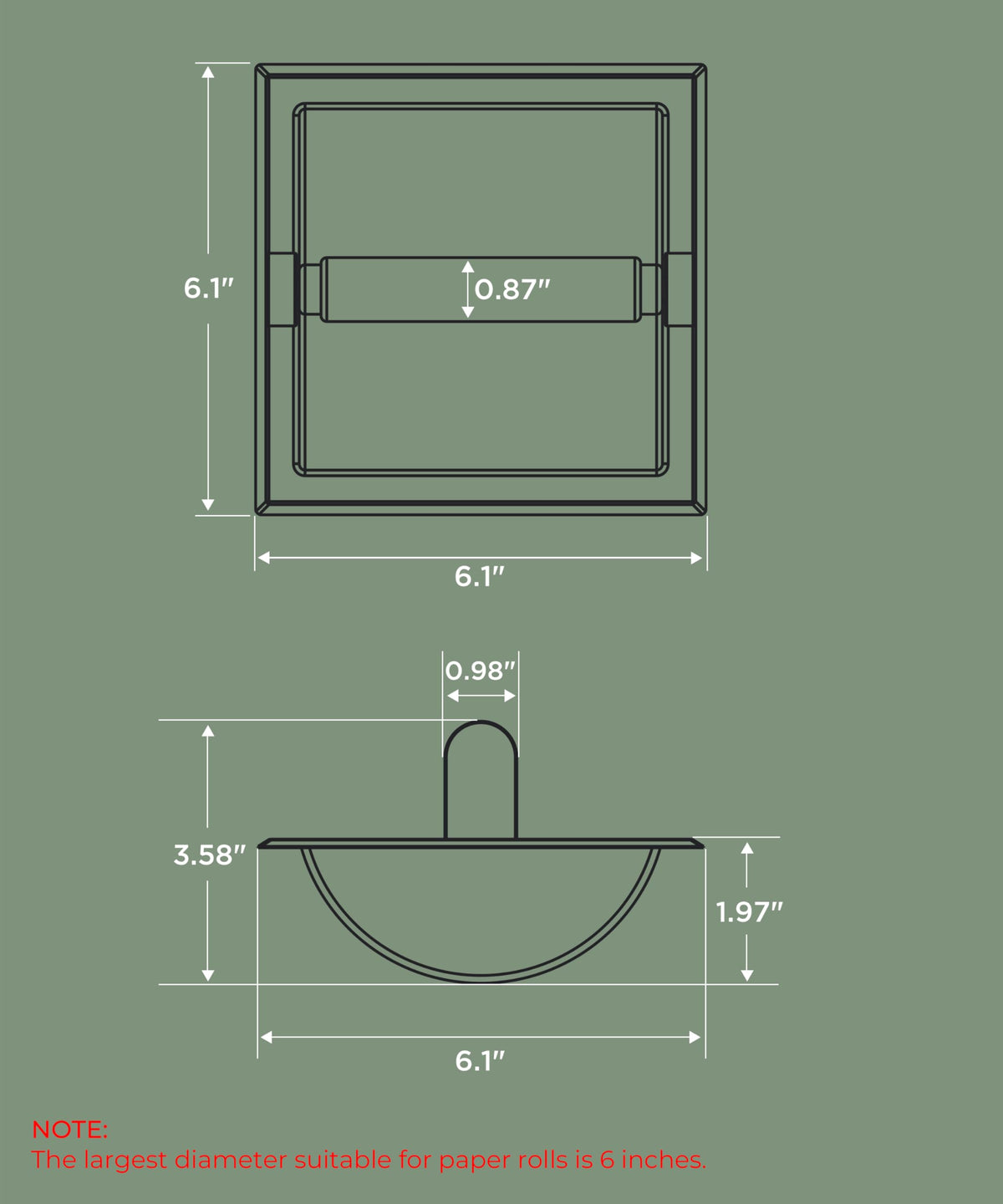 FORIOUS Recessed Toilet Paper Holder – Brushed Nickel, Space-Saving Wall Mount