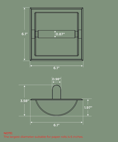 FORIOUS Recessed Toilet Paper Holder – Brushed Nickel, Space-Saving Wall Mount