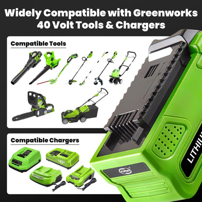 Forrat 2-Pack 6000mAh Replacement Battery for Greenworks 40V GMAX | 6.0Ah, Compatible with 29462/29472/29252/20202/22262/25322