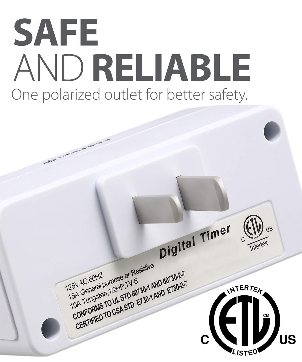 Fosmon 24-Hour Programmable Digital Timer Outlet (2-Pack) – On/Off Schedule, LCD Display, 125V 15A