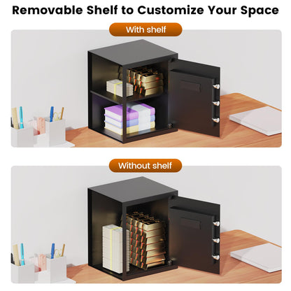 FOWORE 16.54-Inch Tall 2.5 Cuft Home Safe with Fireproof Bag, Anti-Theft Digital Lock & LED Interior