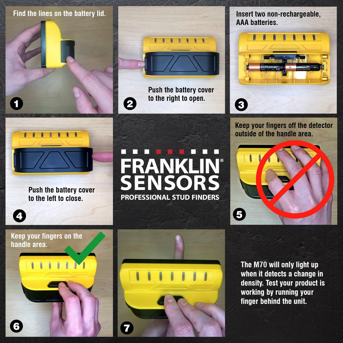 Franklin Sensors ProSensor M70 – 7-Sensor Stud Finder (USA Made)