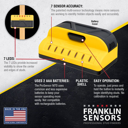 Franklin Sensors ProSensor M70 – 7-Sensor Stud Finder (USA Made)