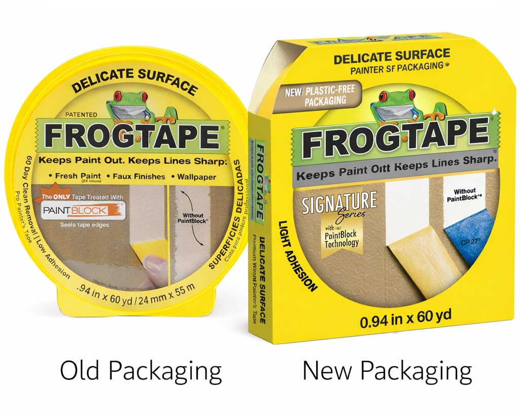 FrogTape Delicate Surface Masking Tape – 2-Pack, 0.94 in x 60 yd