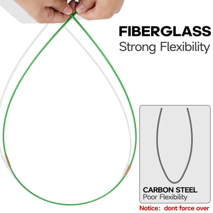 FTIHTRY 22ft Fiberglass Wire Pulling Kit with 8 Attachments