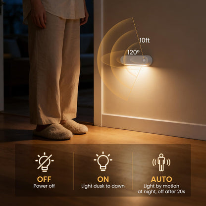 Fuligent Motion Sensor Night Light – 1800mAh Battery, 60-Day Auto Mode, 2-Pack