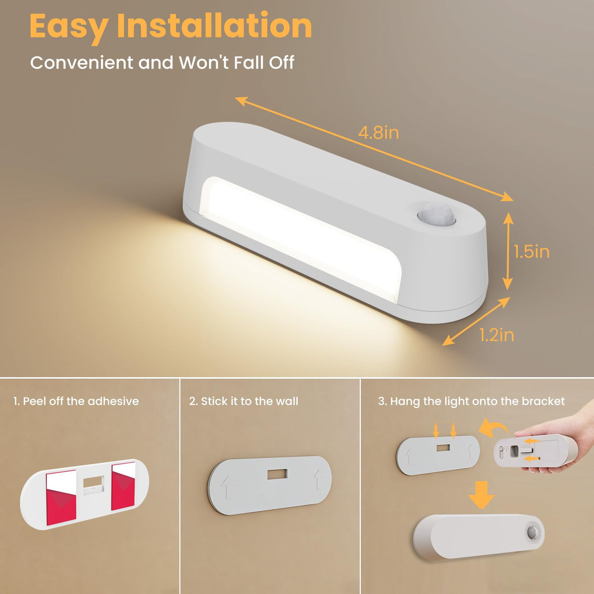 Fuligent Motion Sensor Night Light – 1800mAh Battery, 60-Day Auto Mode, 2-Pack