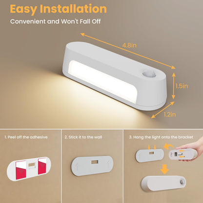 Fuligent Motion Sensor Night Light – 1800mAh Battery, 60-Day Auto Mode, 2-Pack